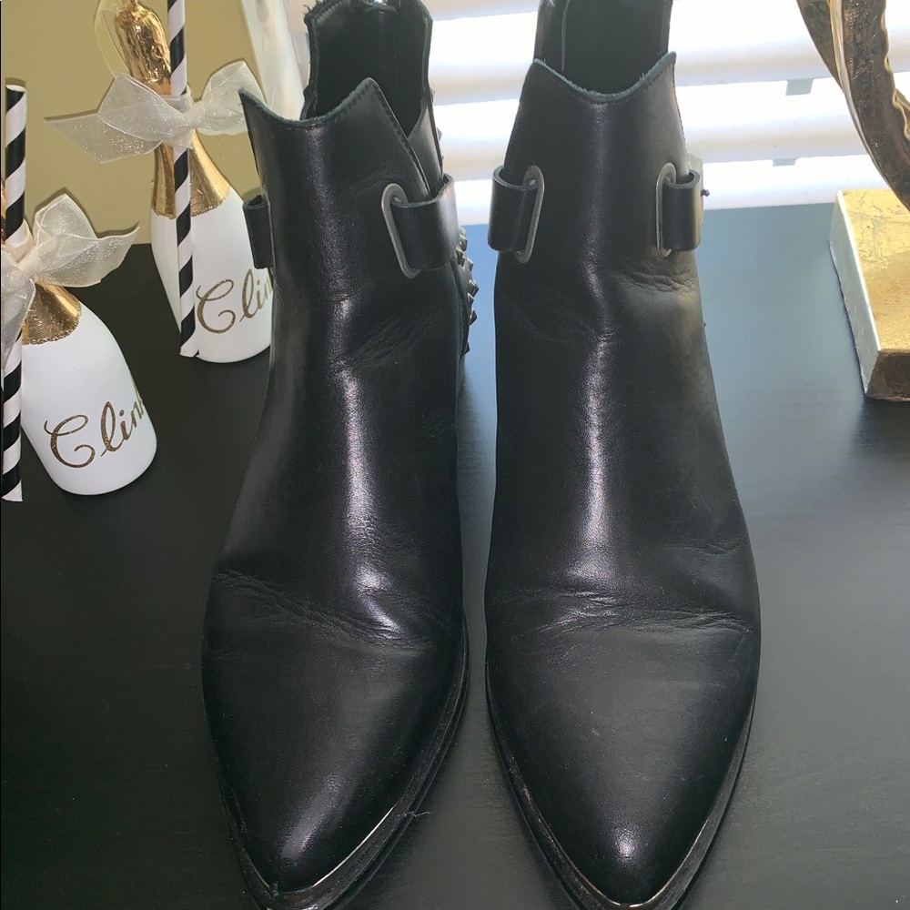 Zara Spike/Studded Ankle Bootie. Black 41 Leather - image 8